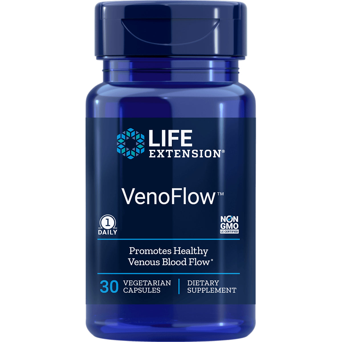 LE417 | Life Extension VenoFlow blue bottle, 30 vegetarian capsules promoting healthy venous blood flow