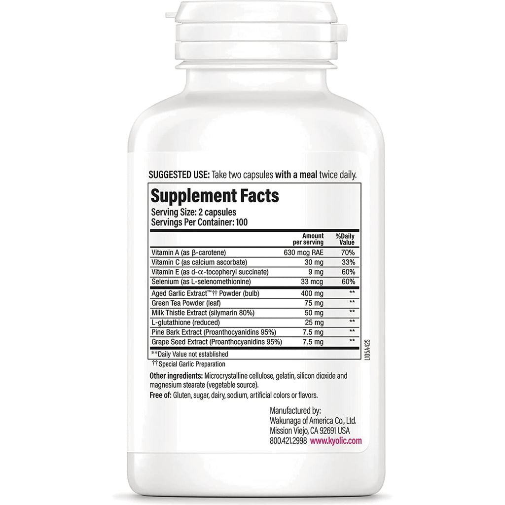 KY083 | Back label of white supplement bottle showing Supplement Facts table, serving size and ingredient list - Thumbnail