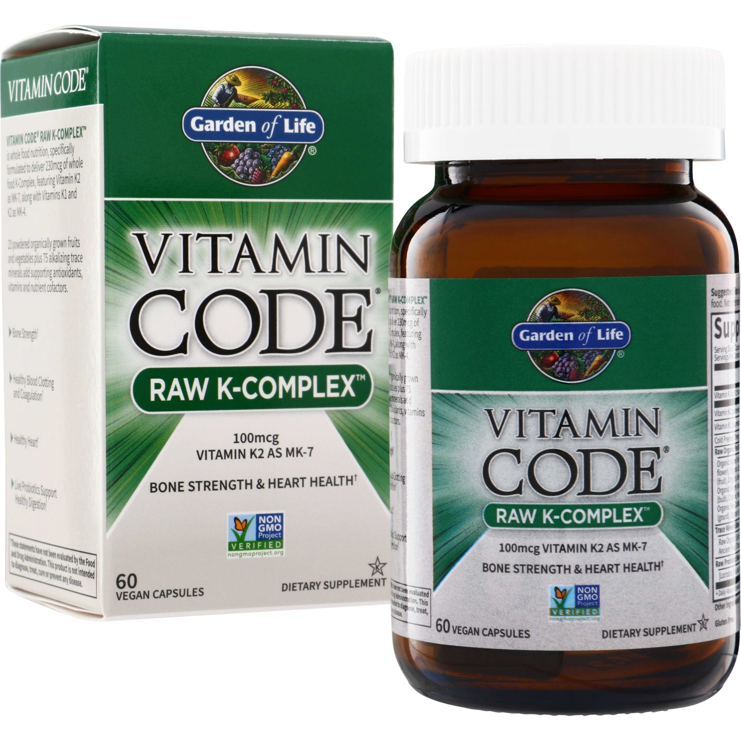 GLF150 | Garden of Life Vitamin Code Raw K-Complex, 60 vegan capsules dietary supplement