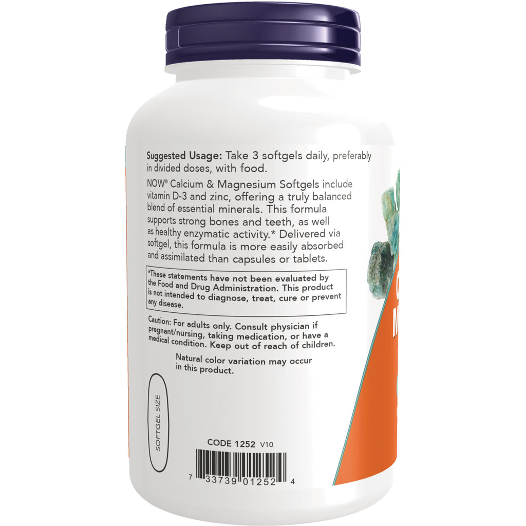 NWF294 | Back label of white supplement bottle showing suggested usage, caution text, barcode, and softgel size graphic - Thumbnail