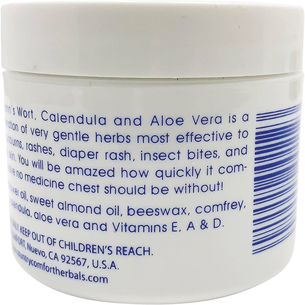 CTY004 | Back of white jar label showing ingredient text including Calendula and Aloe Vera and a barcode - Thumbnail