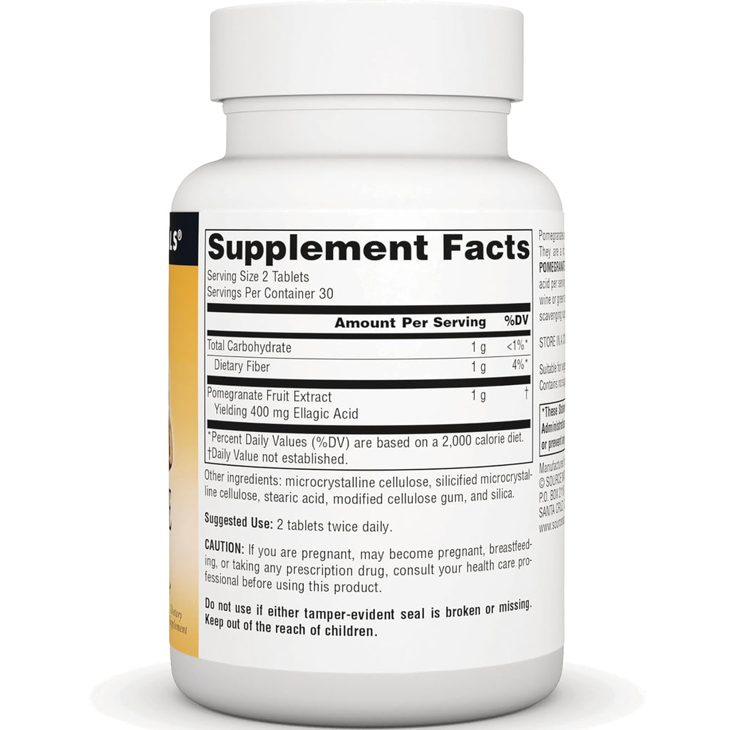 SN599 | Back label with Supplement Facts panel, serving size 2 tablets, servings per container 30 - Thumbnail