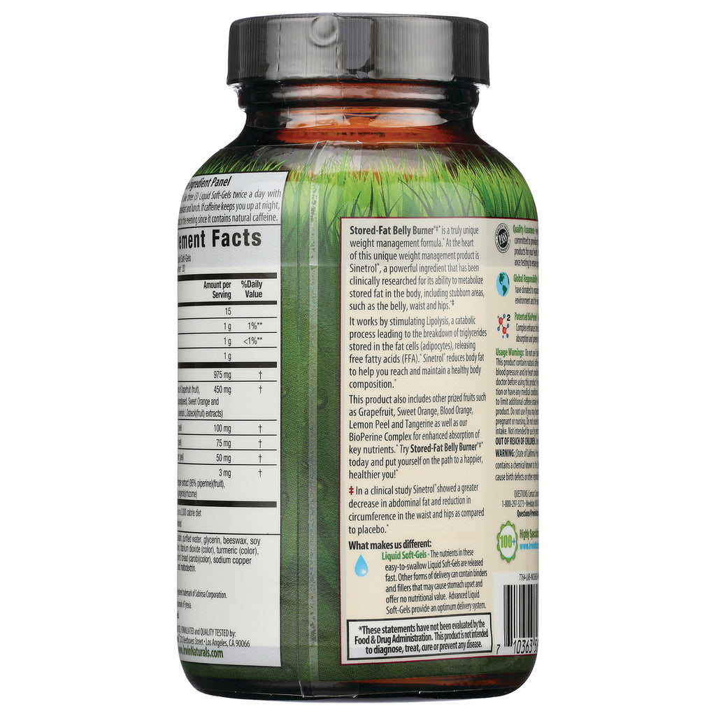 IR223 | Back label of supplement bottle showing Supplement Facts table and product information panel - Thumbnail