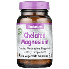 BLU141 | Bluebonnet Chelated Magnesium bottle front label, 60 vegetable capsules dietary supplement