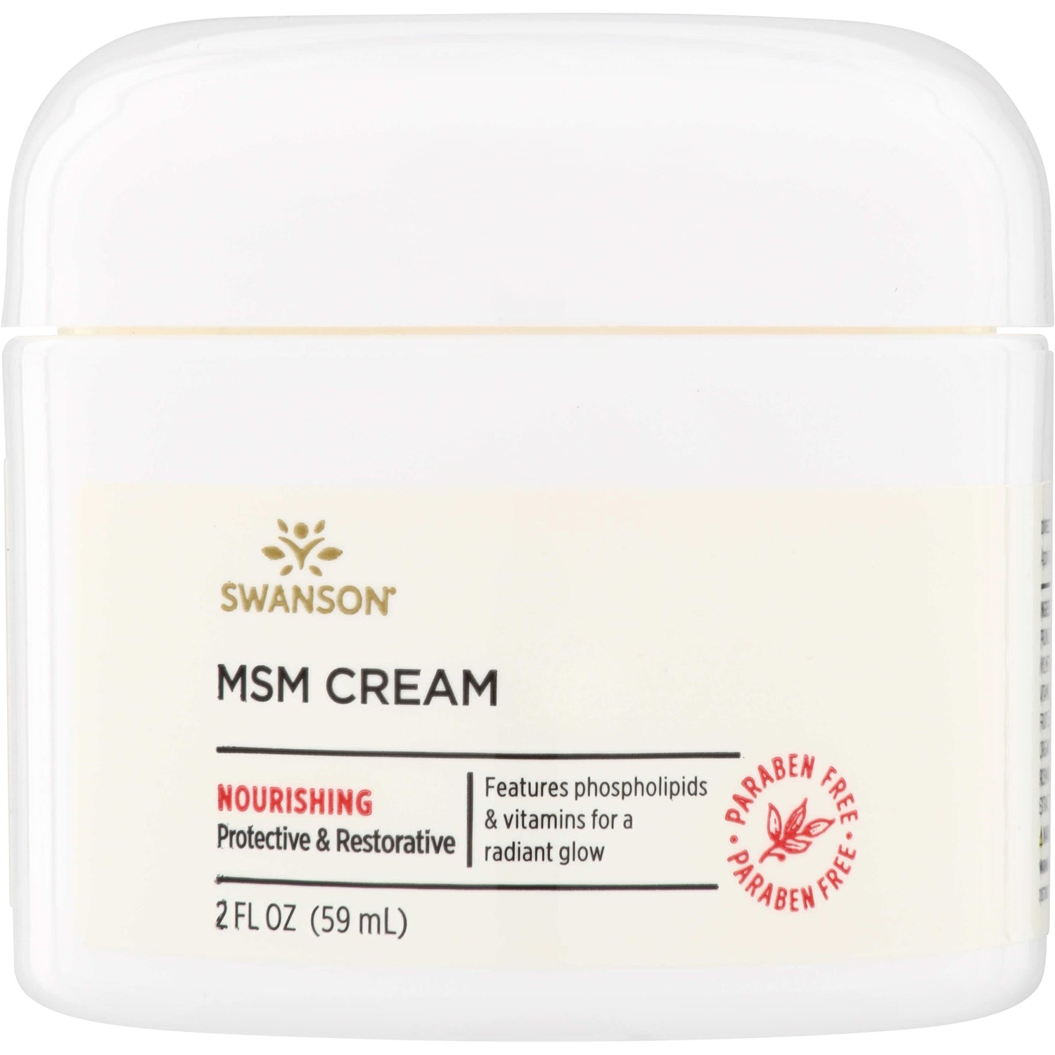SW1464 | Swanson MSM Cream 2 fl oz, nourishing, protective & restorative; paraben free