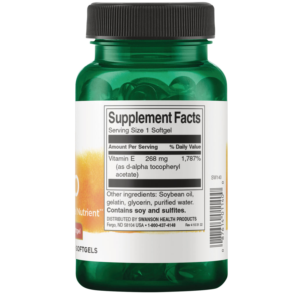 SW140 | Back label with supplement facts and serving information - Thumbnail