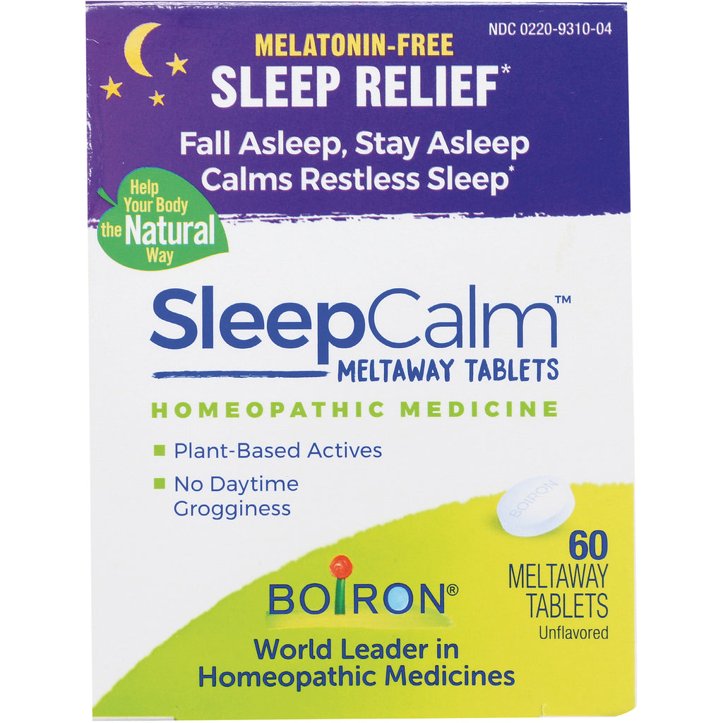 BRN124 | SleepCalm meltaway tablets box, homeopathic, melatonin-free sleep relief, 60 unflavored tablets - Thumbnail