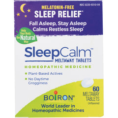 BRN124 | SleepCalm meltaway tablets box, homeopathic, melatonin-free sleep relief, 60 unflavored tablets