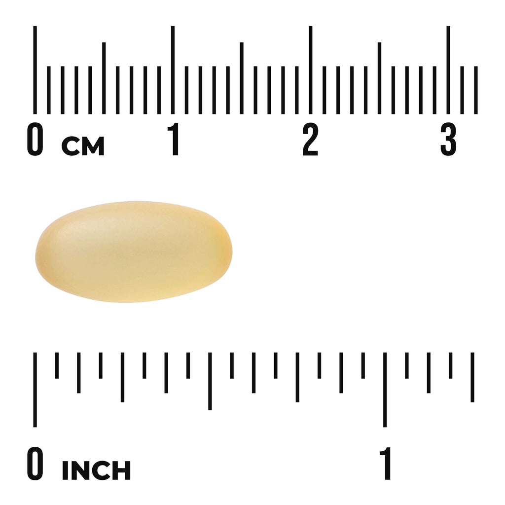 SW985 | Oval softgel with size scale, rulers labeled CM and INCH - Thumbnail