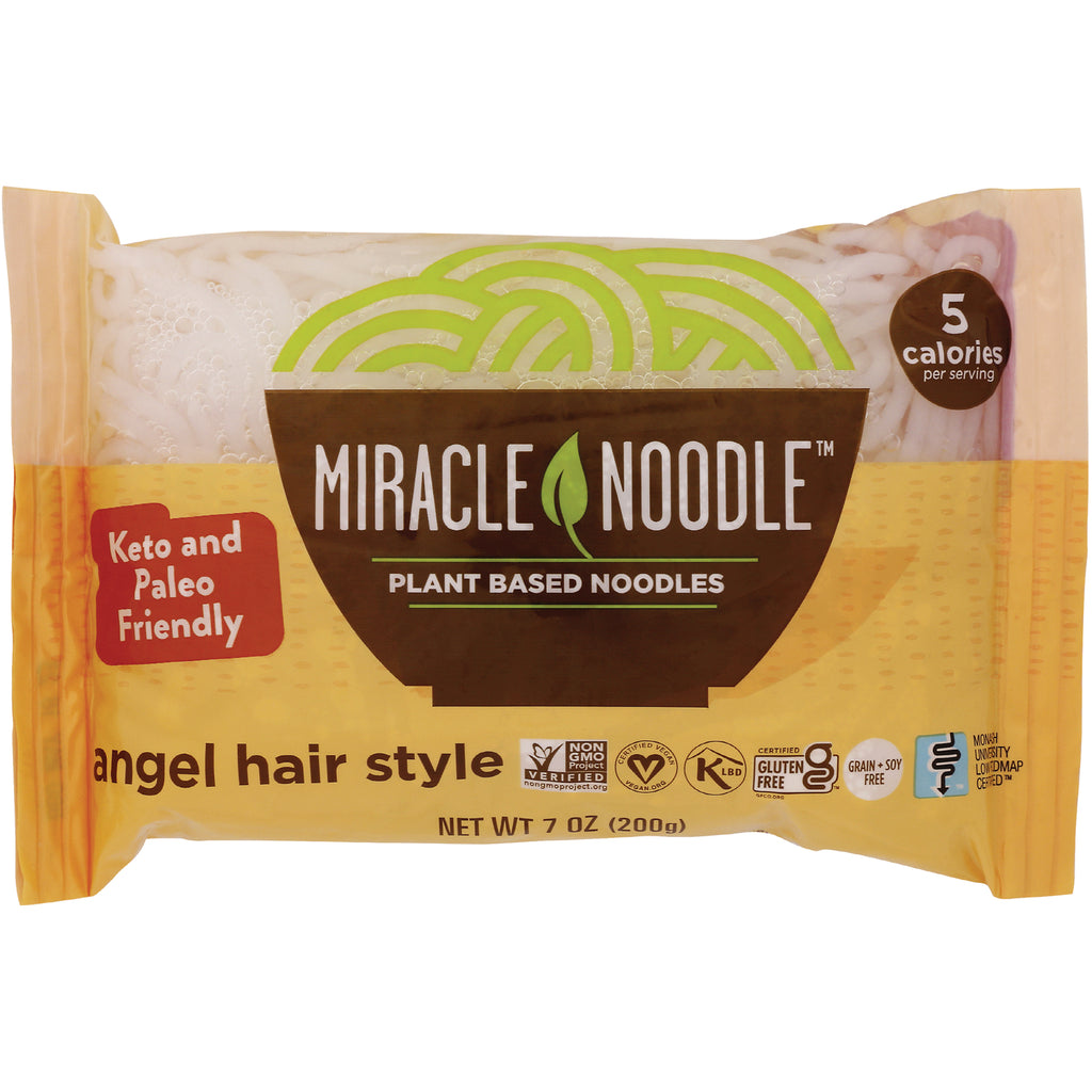 MIR001 | Miracle Noodle plant based angel hair style noodles 7 oz package, 5 calories per serving - Thumbnail