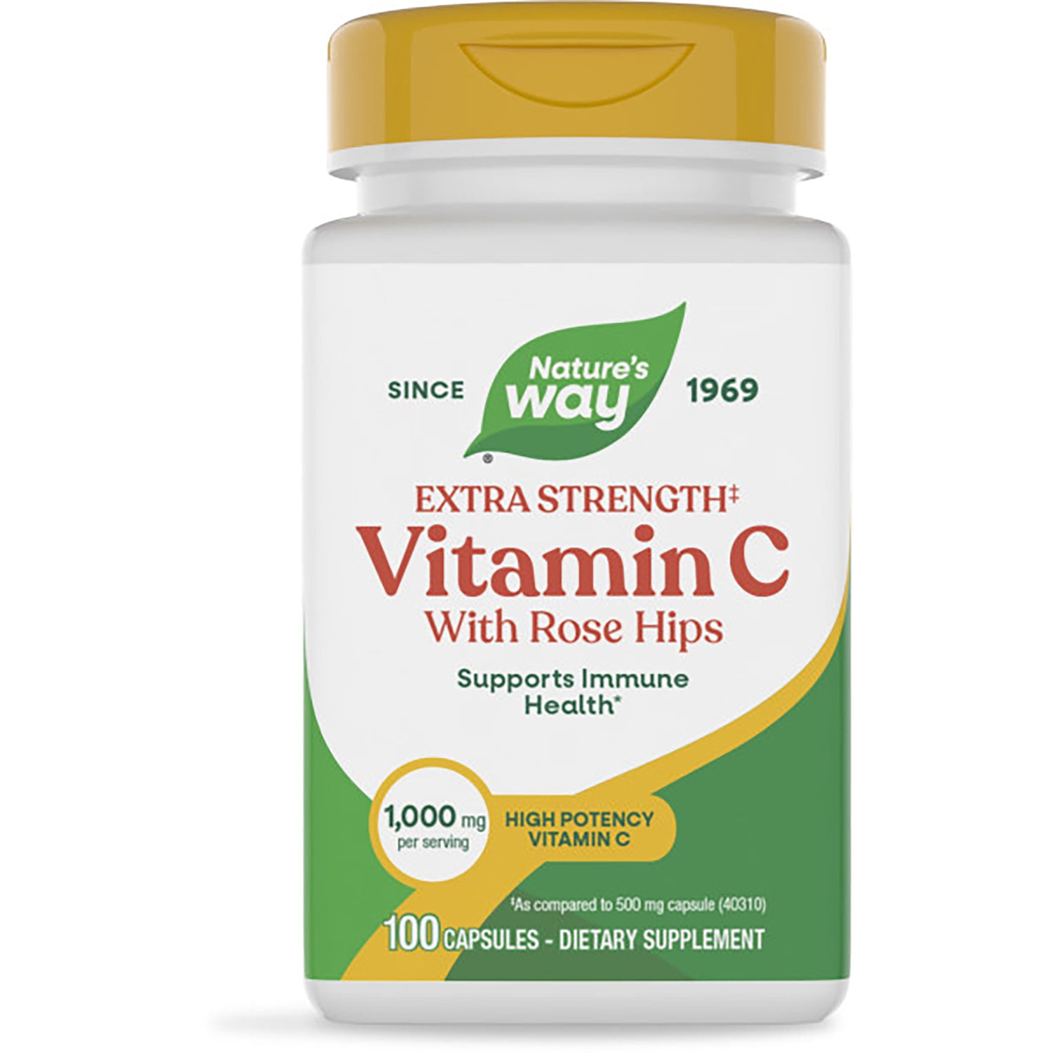 NW693 | Nature's Way Extra Strength Vitamin C with Rose Hips bottle, 100 capsules dietary supplement
