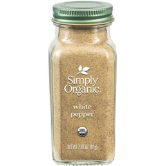 SMP078 | Simply Organic White Pepper, USDA Organic, 2.86 oz (81 g)