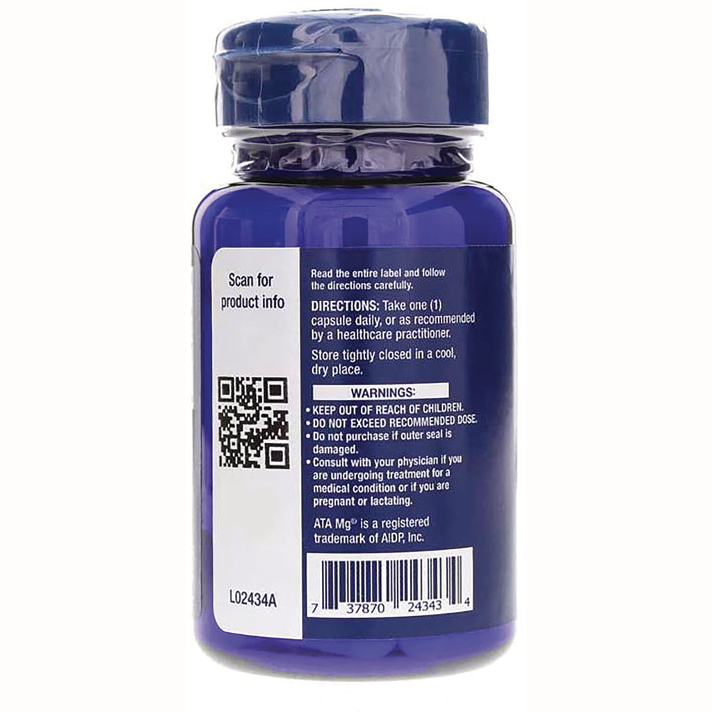 LE584 | Back of blue supplement bottle showing directions, warnings, QR code and barcode - Thumbnail