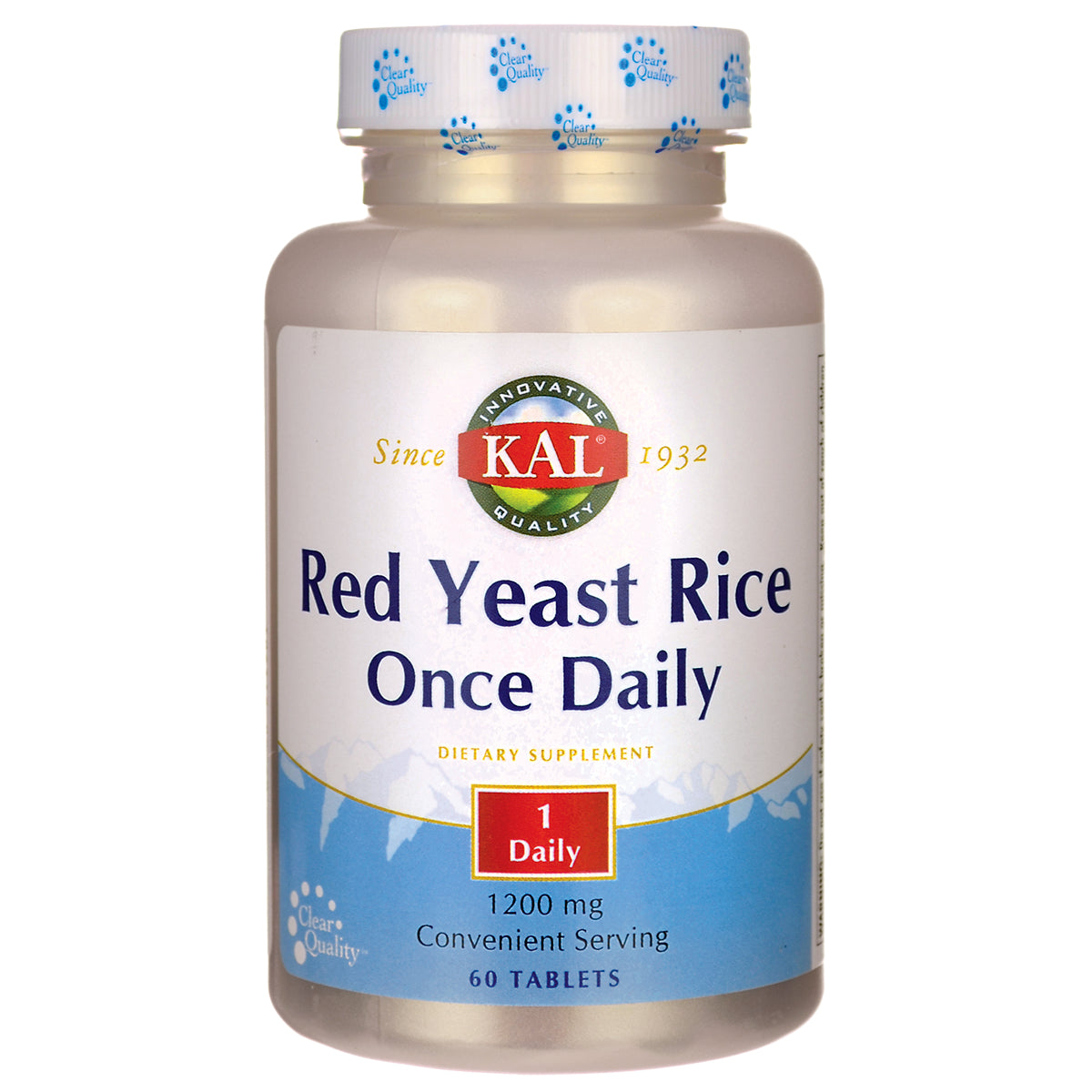 KL476 | KAL Red Yeast Rice Once Daily bottle, 1200 mg, 60 tablets, front label