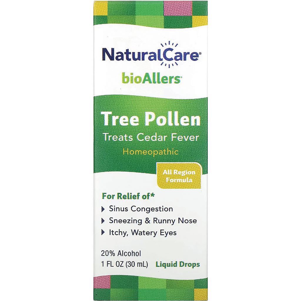 NTB027 | NaturalCare bioAllers Tree Pollen homeopathic liquid drops box 1 FL OZ treats cedar fever - Thumbnail