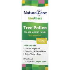 NTB027 | NaturalCare bioAllers Tree Pollen homeopathic liquid drops box 1 FL OZ treats cedar fever