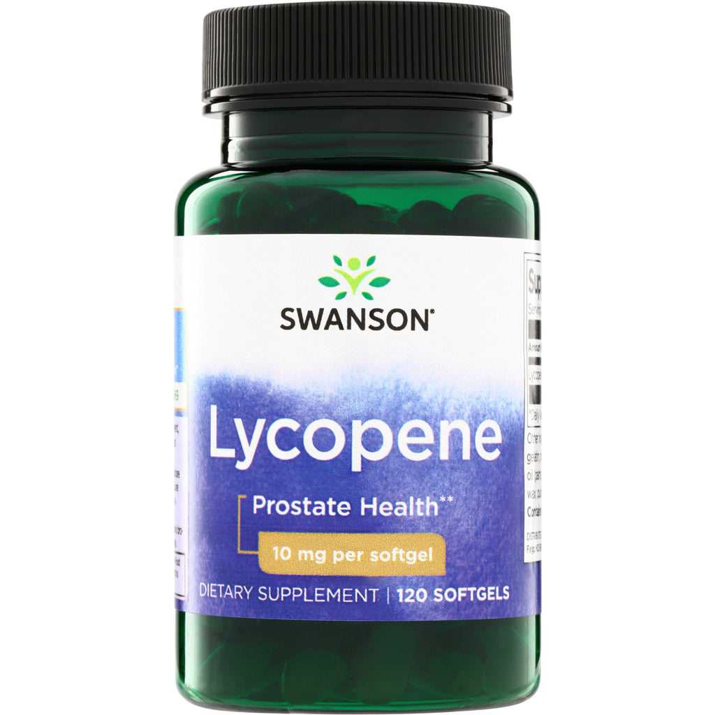 SW906 | Swanson Lycopene dietary supplement bottle, Prostate Health, 10 mg per softgel, 120 softgels - Thumbnail