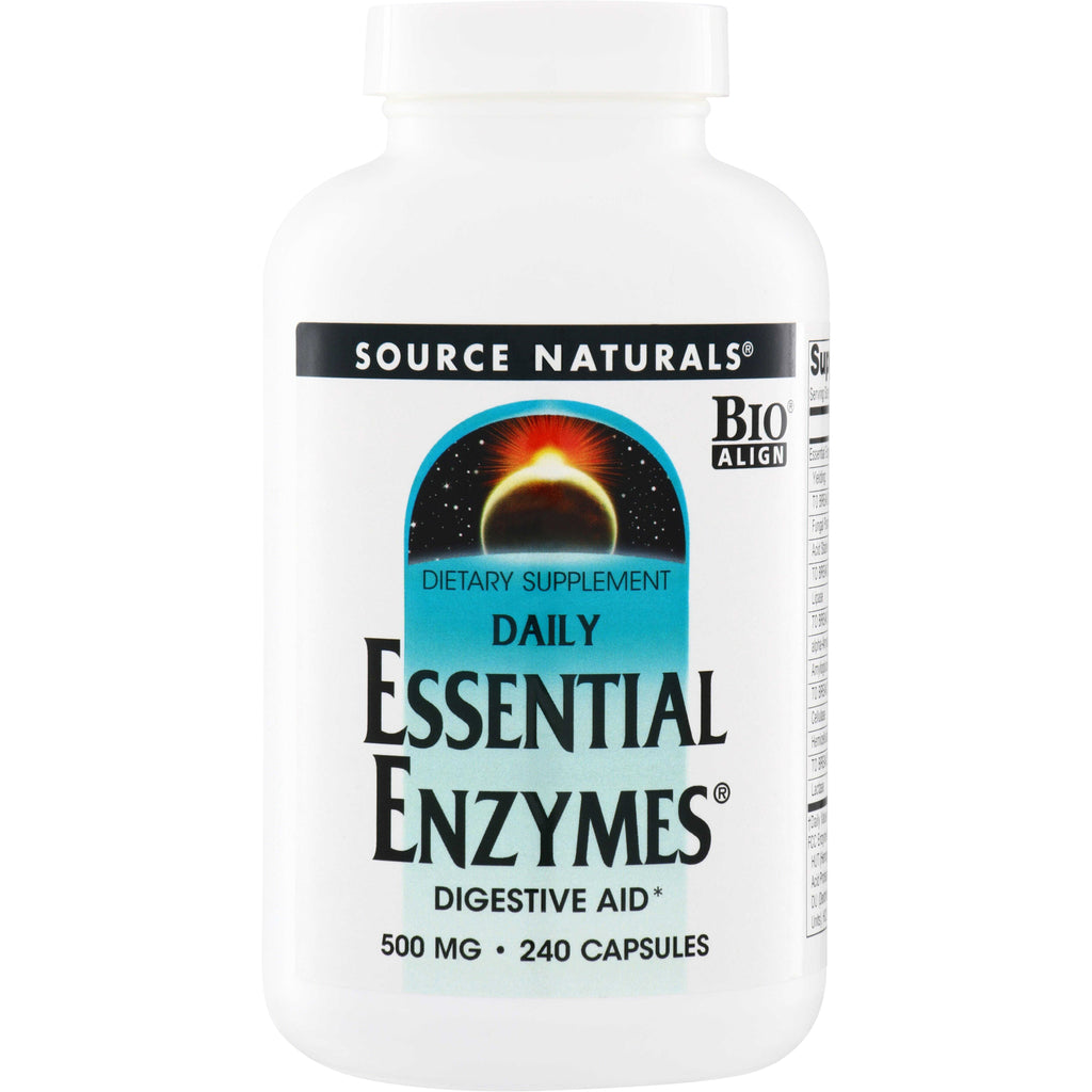 SN106 | Source Naturals BioAlign Daily Essential Enzymes Digestive Aid, 500 mg, 240 capsules - Thumbnail