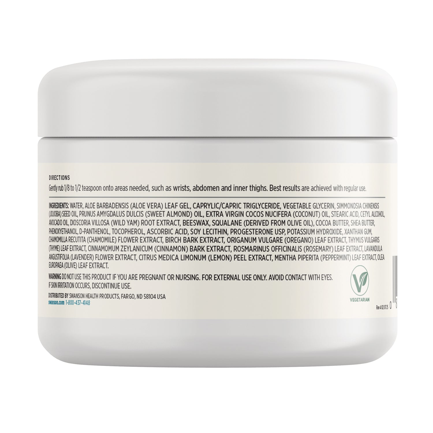 SW1459 | Back label with ingredients, directions, and warning text