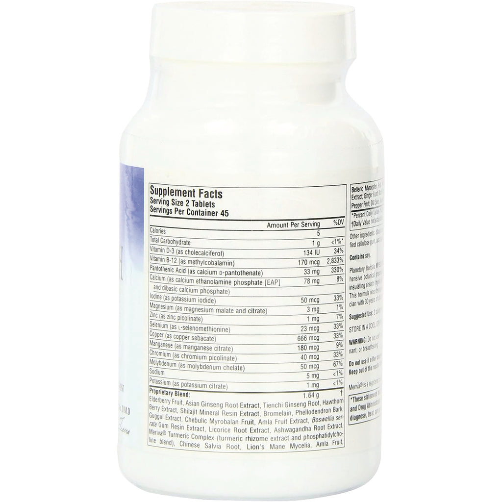 PF120 | Back of white supplement bottle showing Supplement Facts label and ingredient list - Thumbnail