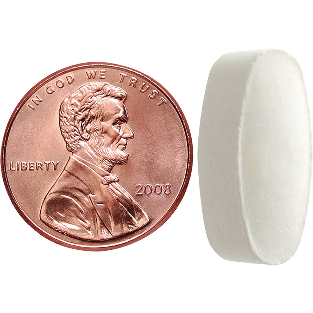 NTM106 | oblong white tablet shown next to a U.S. penny for size comparison - Thumbnail