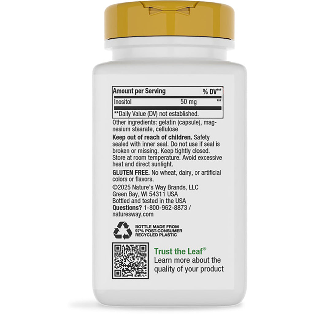 NW332 | Back of supplement bottle with teal label showing benefits text, barcode, and recycling symbol - Thumbnail