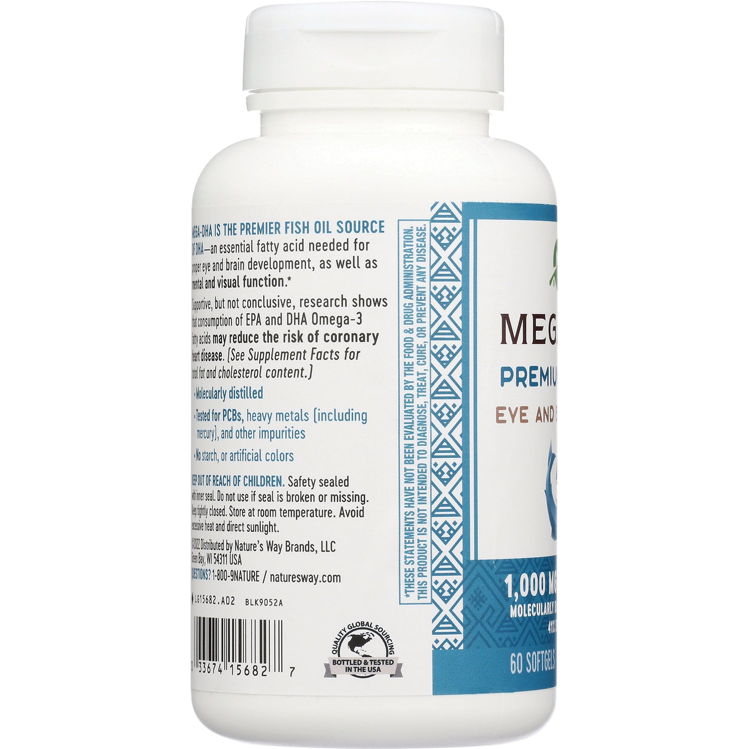 NW633 | back label of white supplement bottle showing supplement facts, warnings, and barcode