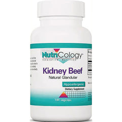 NCL091 | Nutricology Kidney Beef natural glandular dietary supplement bottle, hypoallergenic, 100 vegicaps