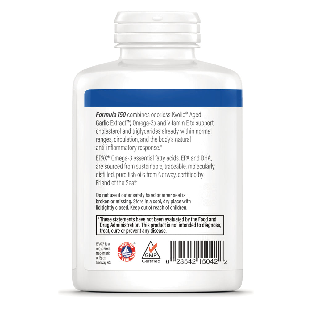 KY147 | Back label showing Formula 150 description, storage warnings, certifications and barcode - Thumbnail