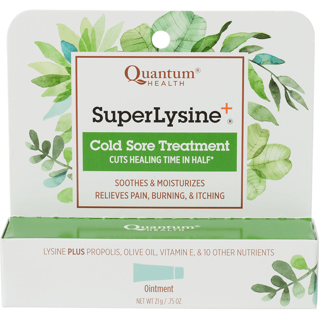 QU033 | Quantum Health SuperLysine+ Cold Sore Treatment ointment front packaging - Thumbnail