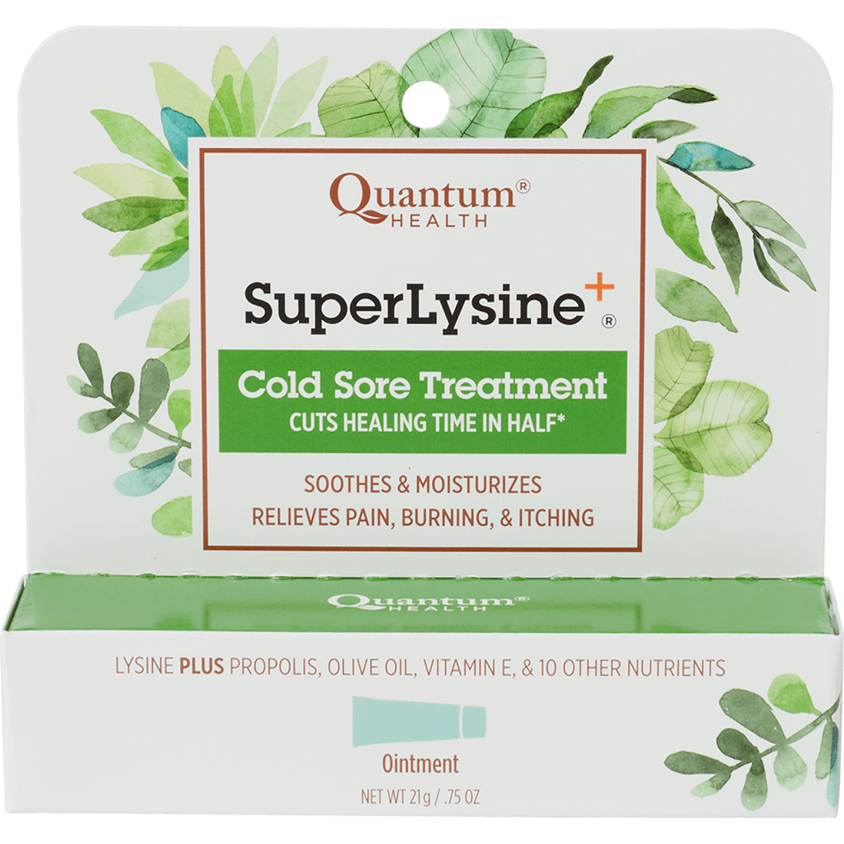 QU033 | Quantum Health SuperLysine+ Cold Sore Treatment ointment front packaging
