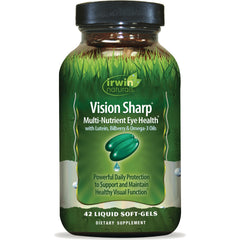IR277 | Irwin Naturals Vision Sharp multi-nutrient eye health bottle labeled 42 liquid soft-gels