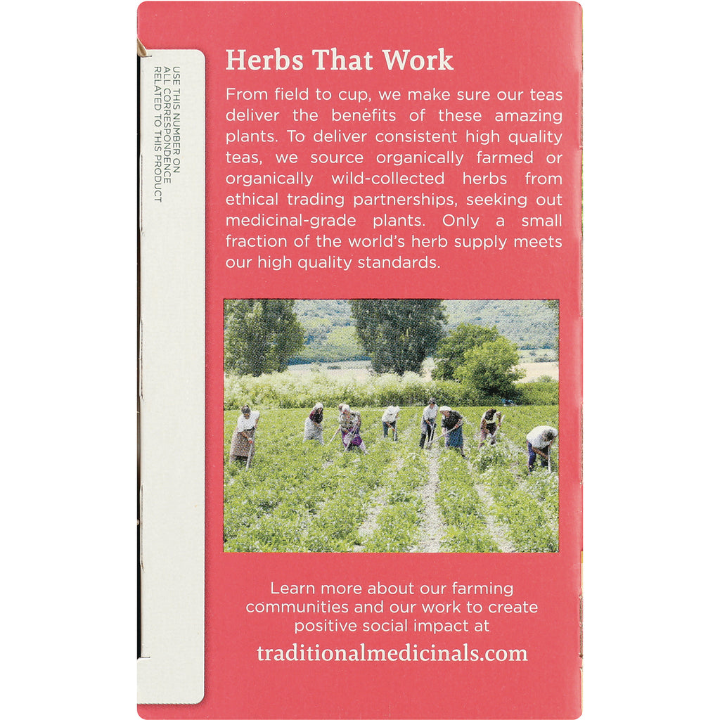 TMD025 | Back panel: Herbs That Work sourcing message with farm photo; traditionalmedicinals.com - Thumbnail