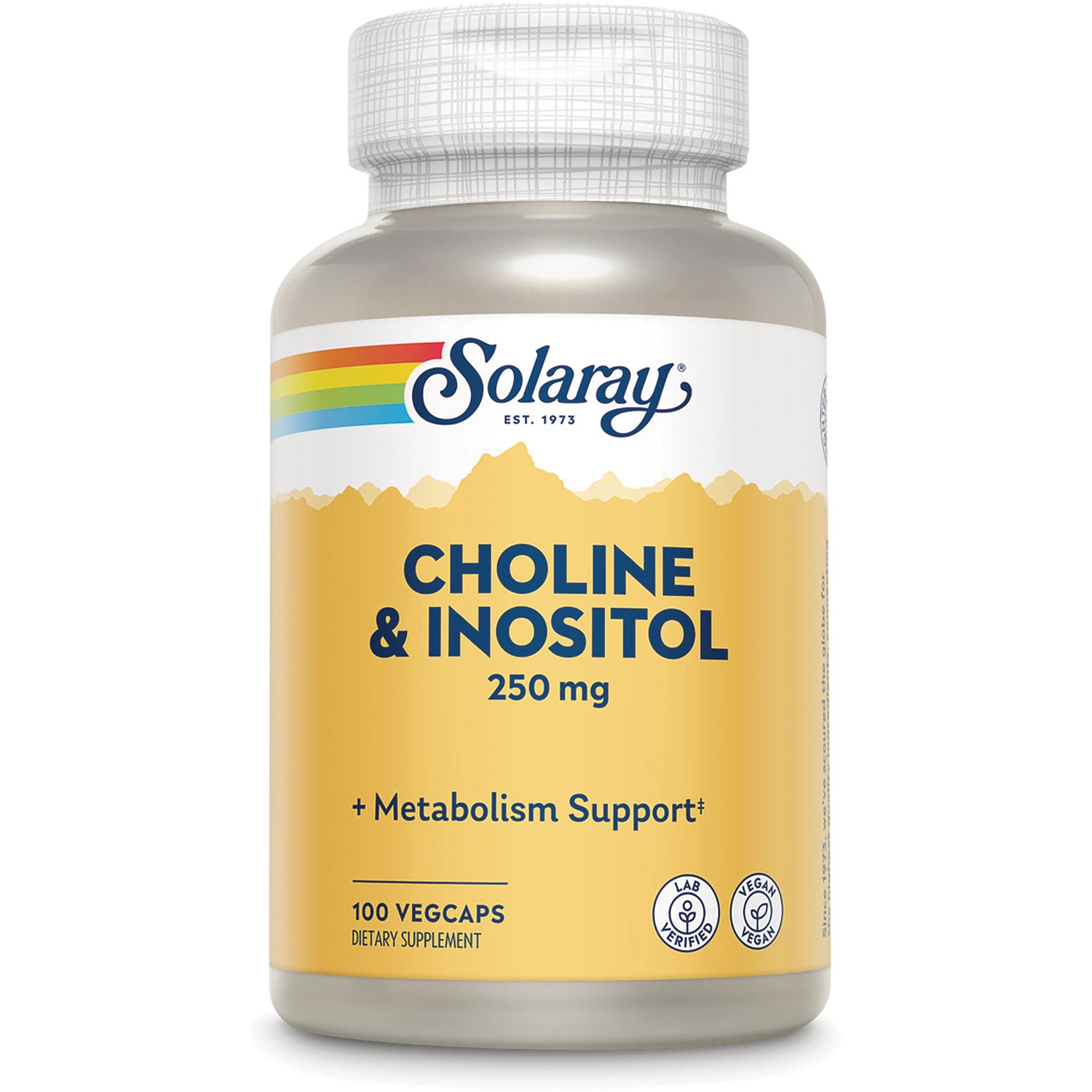 SLR341 | Solaray Choline & Inositol 250 mg, Metabolism Support, 100 VegCaps dietary supplement