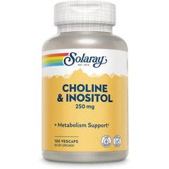 SLR341 | Solaray Choline & Inositol 250 mg, Metabolism Support, 100 VegCaps dietary supplement
