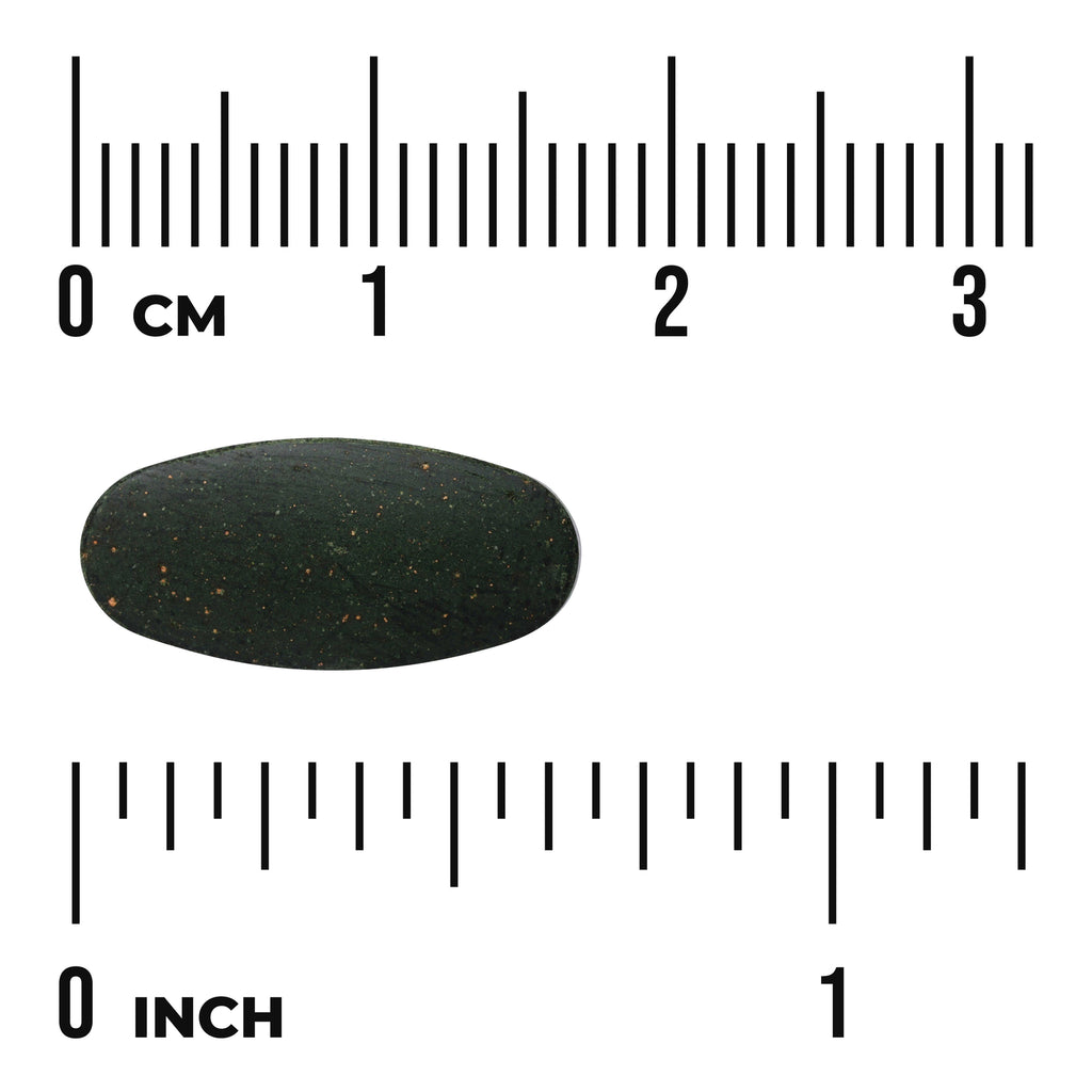 SWR072 | Oval dark green tablet with \ - Thumbnail