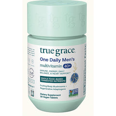 TG004 | True Grace One Daily Mens Multivitamin 40+ whole food-based fermented nutrients, 30 vegan tablets
