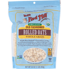 BOB402 | Bob's Red Mill organic old fashioned rolled oats whole grain 16 oz front packaging