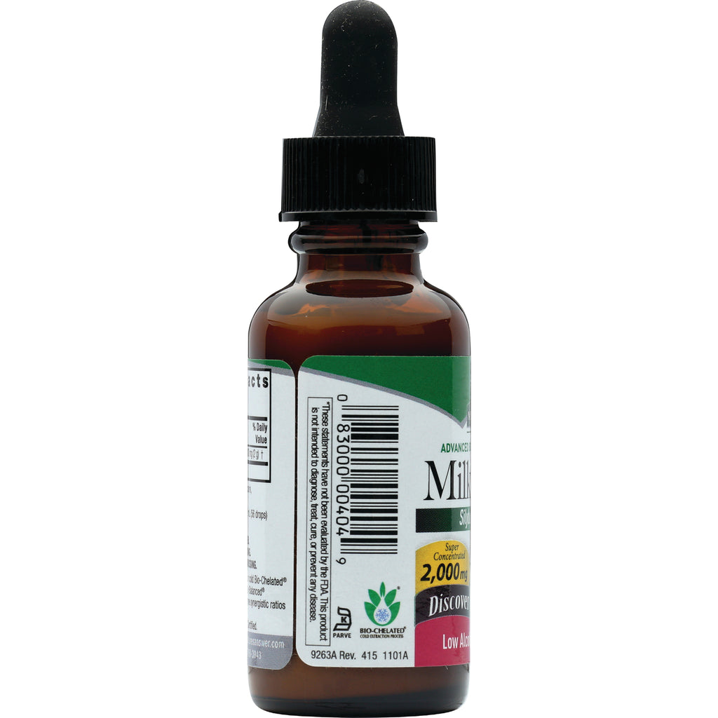 NAT279 | Brown glass dropper bottle back showing barcode, supplement label and dosage callouts - Thumbnail