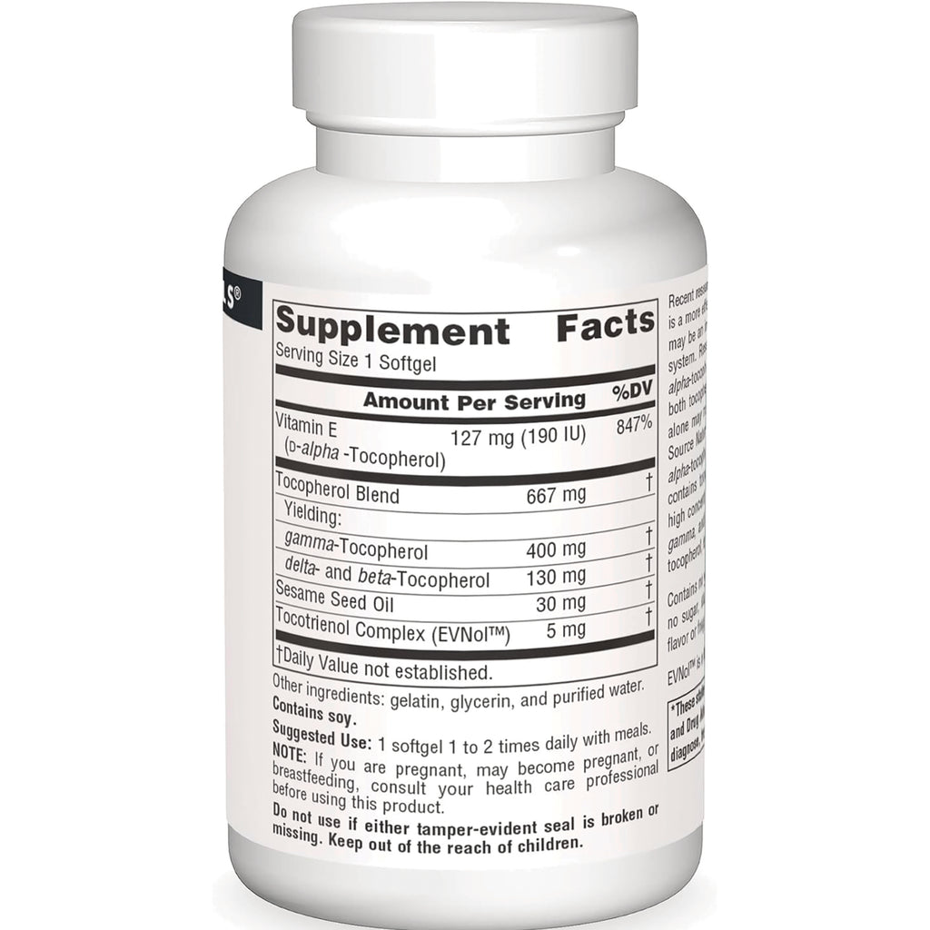 SN292 | Supplement bottle back label showing Supplement Facts panel and ingredients - Thumbnail