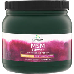 SW851 | Swanson MSM Powder supplement, Joint Health and Mobility, 1 lb (454 g)