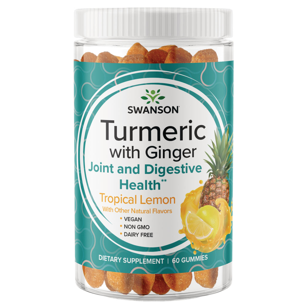 SW1958 | Swanson Turmeric with Ginger gummies, Tropical Lemon, Joint and Digestive Health, 60 gummies - Thumbnail