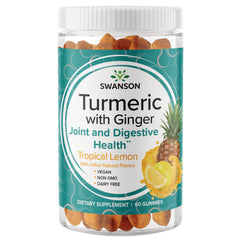 SW1958 | Swanson Turmeric with Ginger gummies, Tropical Lemon, Joint and Digestive Health, 60 gummies