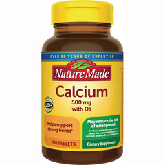 NTM161 | Nature Made Calcium 500 mg with D3 bottle, yellow label, 130 tablets