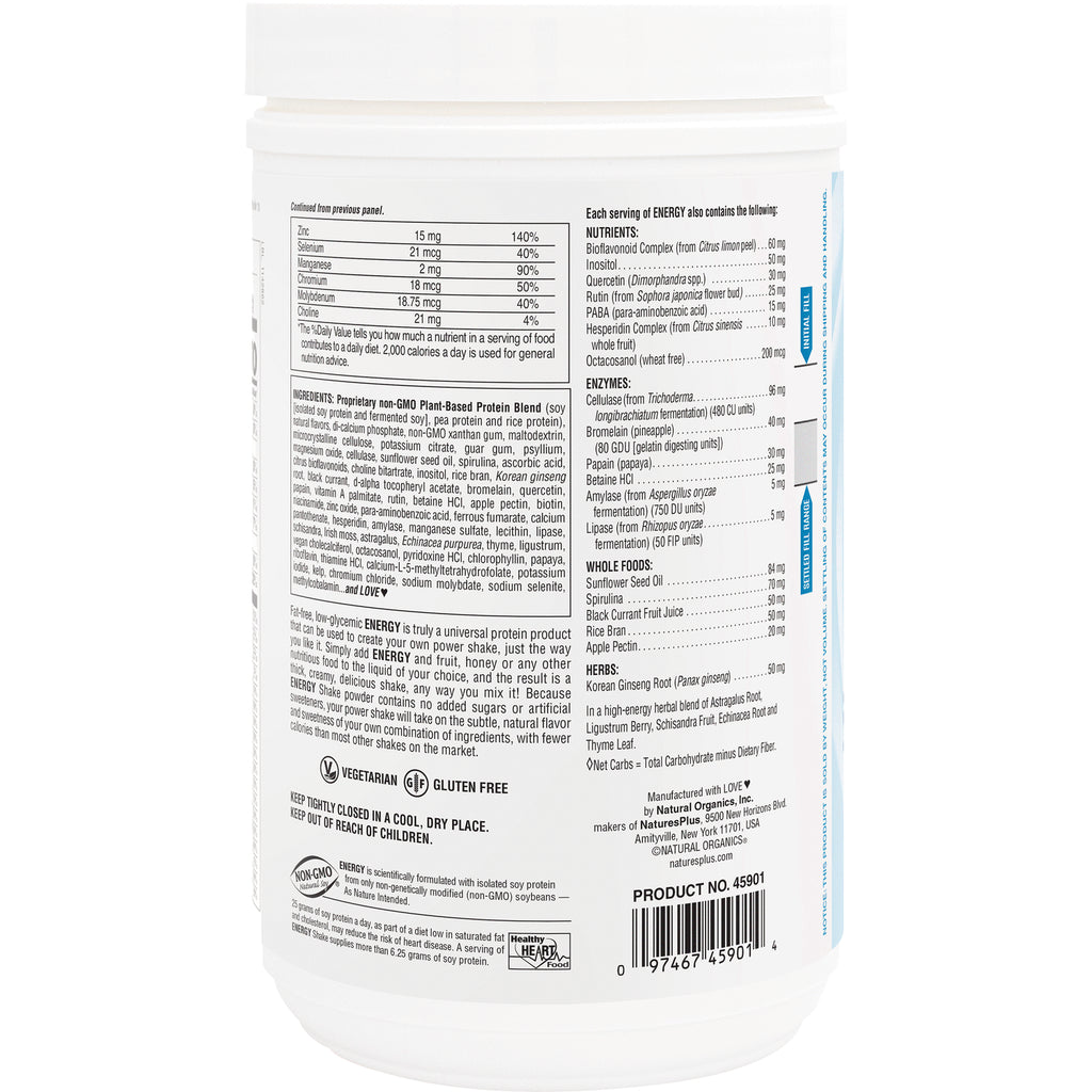 NTP052 | back label showing nutrition facts, ingredient list and barcode on white supplement tub - Thumbnail