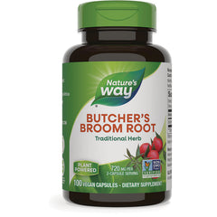 NW257 | Nature's Way Butcher's Broom Root dietary supplement bottle front label 100 vegan capsules