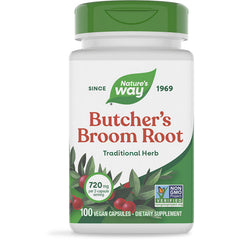 NW257 | Nature's Way Butcher's Broom Root dietary supplement bottle front label 100 vegan capsules