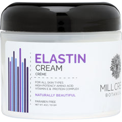 MCB010 | Jar of Elastin Cream with black lid and white label reading ELASTIN CREAM and NATURALLY BEAUTIFUL