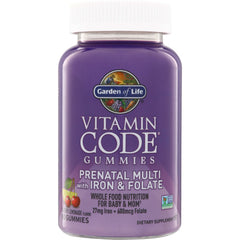 GLF397 | Garden of Life Vitamin Code Gummies Prenatal Multi with Iron & Folate, Cherry Lemonade Flavor, 90 gummies