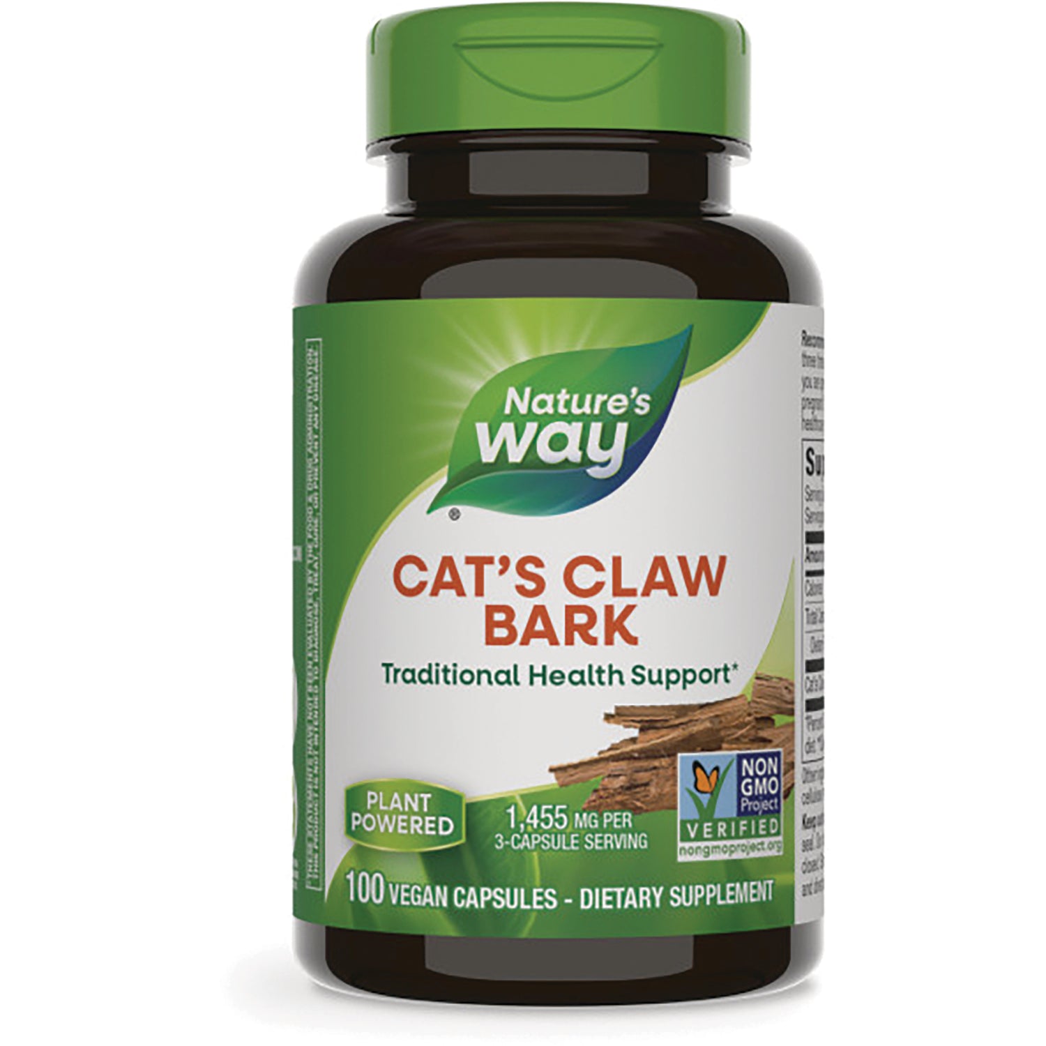 NW469 | Nature's Way CAT'S CLAW BARK supplement bottle front label, 100 vegan capsules